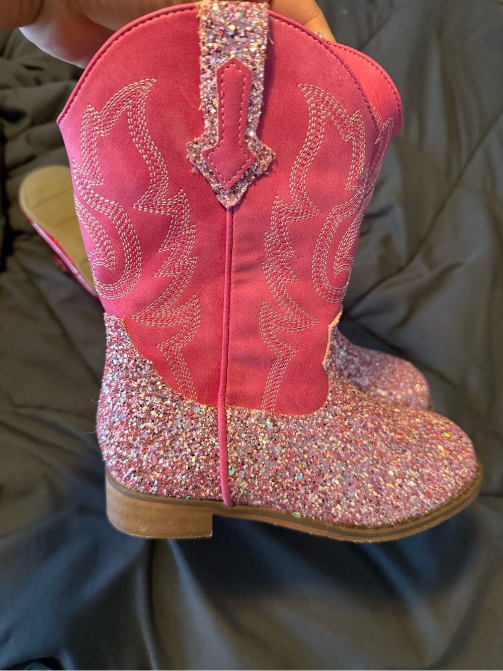 Girls' Pink Glitter Cowboy Boots - Sparkle Western Style
